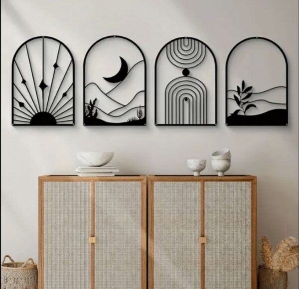 🌿 "Ethereal Horizons" – Premium Metal Wall Art Set (Set of 4) - Image 3