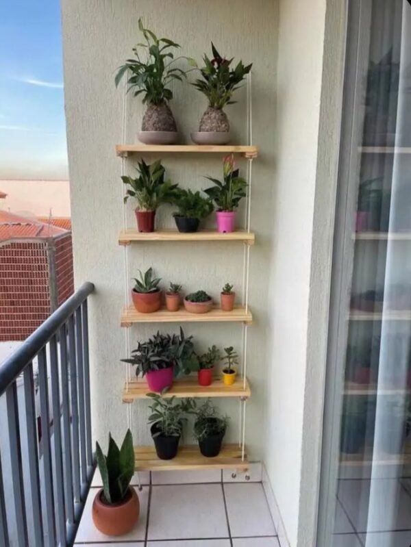 Knotted Elegance – Macrame Wall Shelf - Image 2