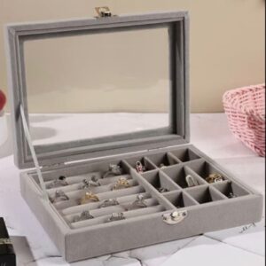Velvet Organizer Jewelry Box Elegant and soft-touch jewelry box