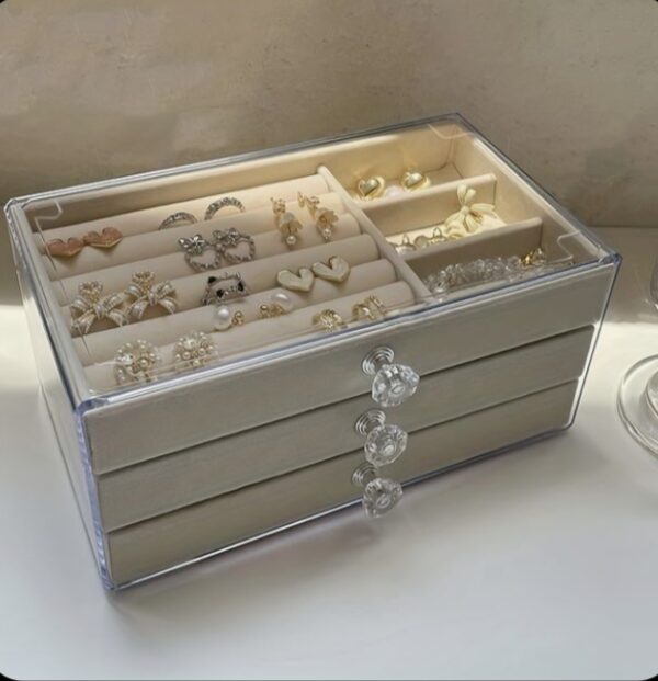 3-Layer Transparent Jewelry Drawer Box
