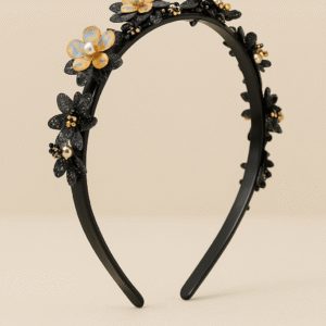 flower design hairband with clips