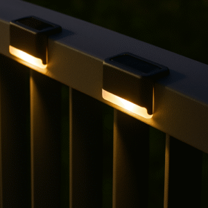 Set of 4 – Warm White Solar Step Lights | Waterproof Outdoor LED Lamps