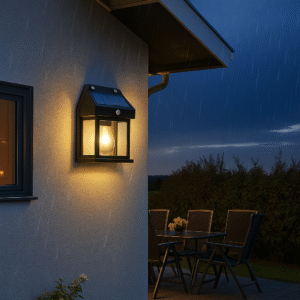 Solar-Powered Outdoor Wall Lantern with Motion Sensor