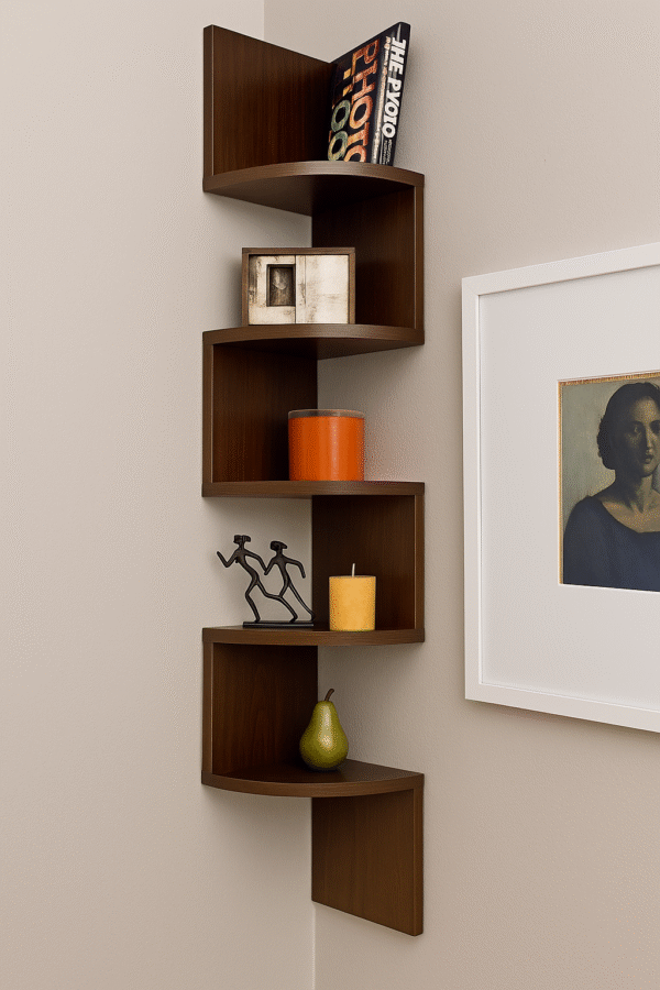 Elegant 5-Tier Wooden Corner Wall Shelf – - Image 2