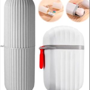 Travel-friendly toothbrush & soap case combo (Pack of 2)