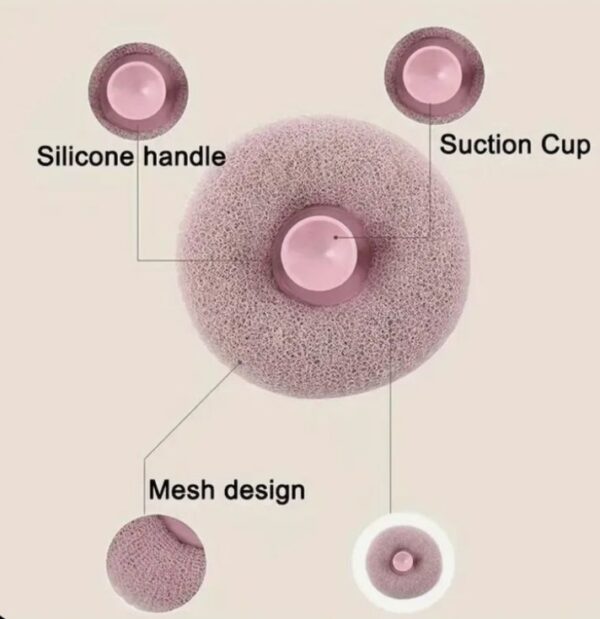 Shower Loofah with Suction Cup – Pack of 3 - Image 2