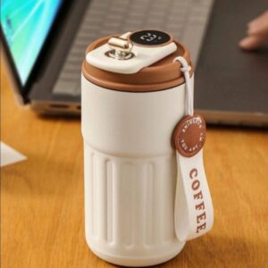 Smart thermos coffee mug with digital temperature display