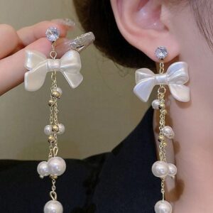 Chic Korean-style bow earring