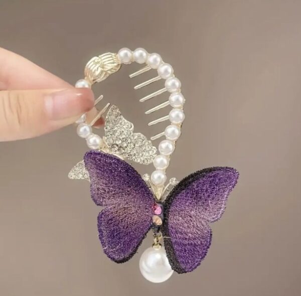 Elegant pearl butterfly hairpin - Image 2