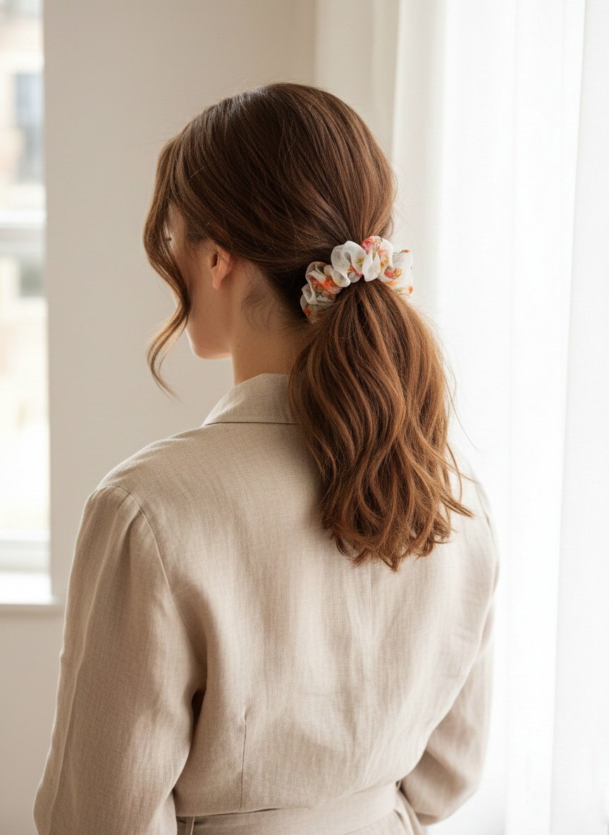 Luxury Floral Organza Scrunchies Combo - Soft Hair Ties for Women & Girls (Set of 3) - Image 4