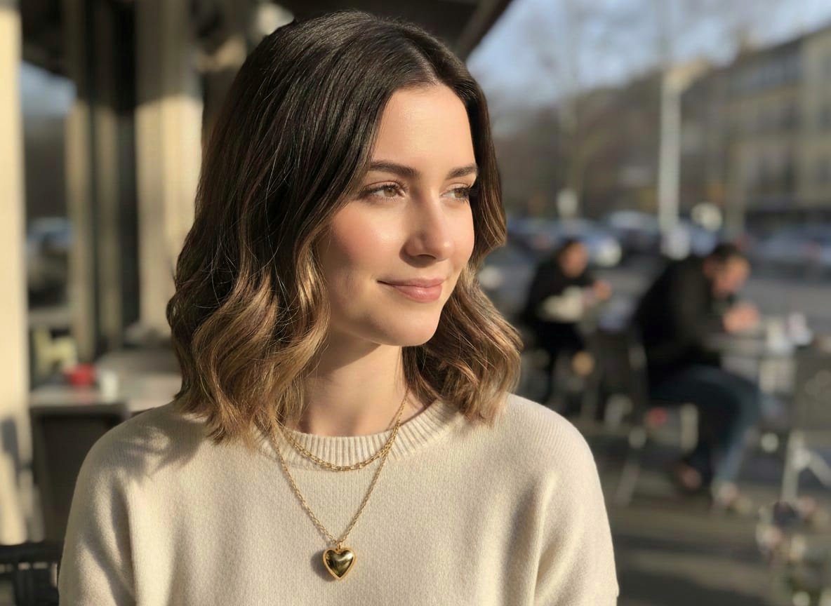 Heart-in-Heart Layered Golden Neckpiece - Image 2