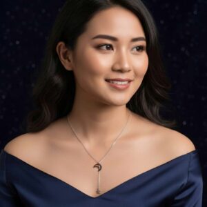 Celestial Dreams: Moon & Star Drop Korean Chain